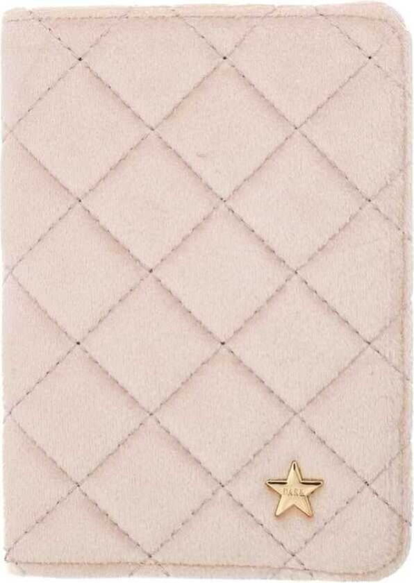 Velvet Quilted Passport Cover Sparkled Pale Rose