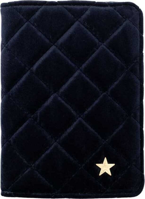 Velvet Quilted Passport Cover Navy Blue
