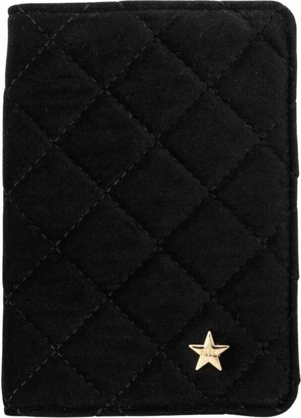 Velvet Quilted Passport Cover Black