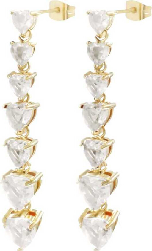 Crystal Heart Dangle Earrings Crystal