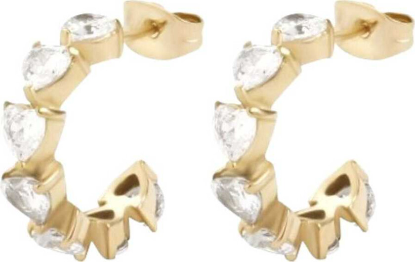 Full Heart Crystal Creole Earrings Crystal