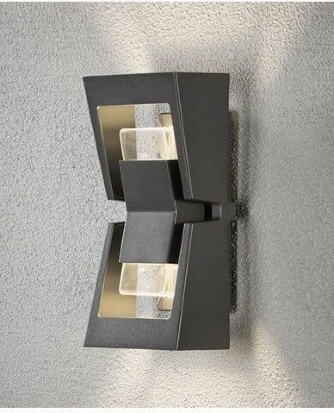 Potenza vegglykte 2x4W dimbar LED mørkgrå