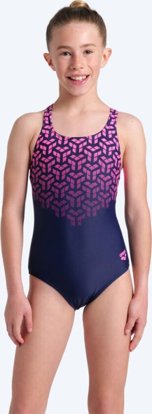 badedrakt til jenter - Kikko V Pro Back - Mørkeblå/rosa - Badedrakter for jenter - Sport/strand