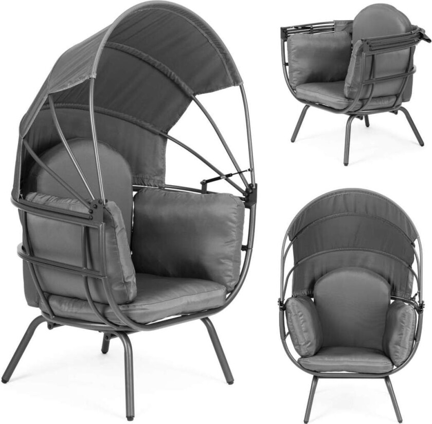 Cocoon hagestol med sammenleggbar kalesje, grå ModernHome