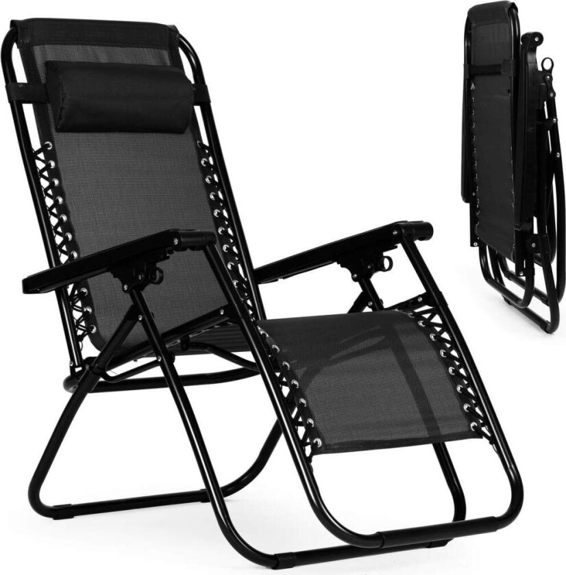 Hagestol med justerbar rygg ZERO GRAVITY ModernHome - svart