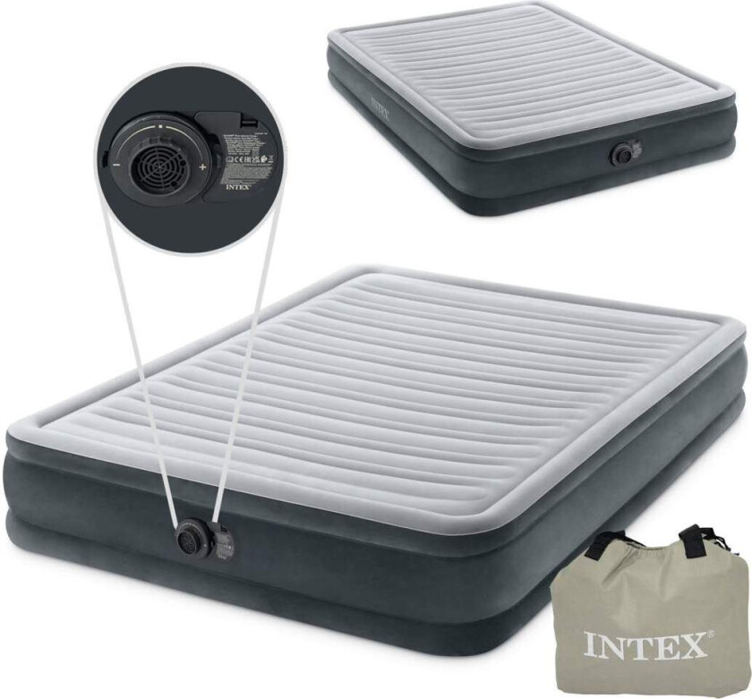 Oppblåsbar madrass 203x152cm med pumpe Intex 67770