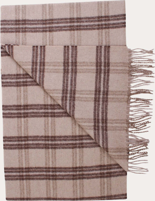 WOOL CHECK SCARF Beige
