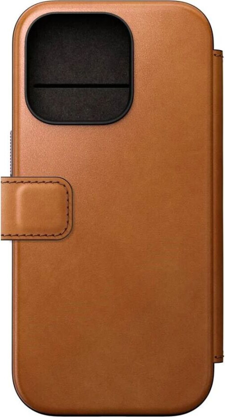 iPhone 16 Pro Nomad Modern Leather Folio Deksel - MagSafe Kompatibel - Tan