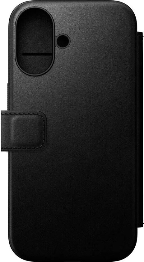 iPhone 16 Nomad Modern Leather Folio Deksel - MagSafe Kompatibel - Svart