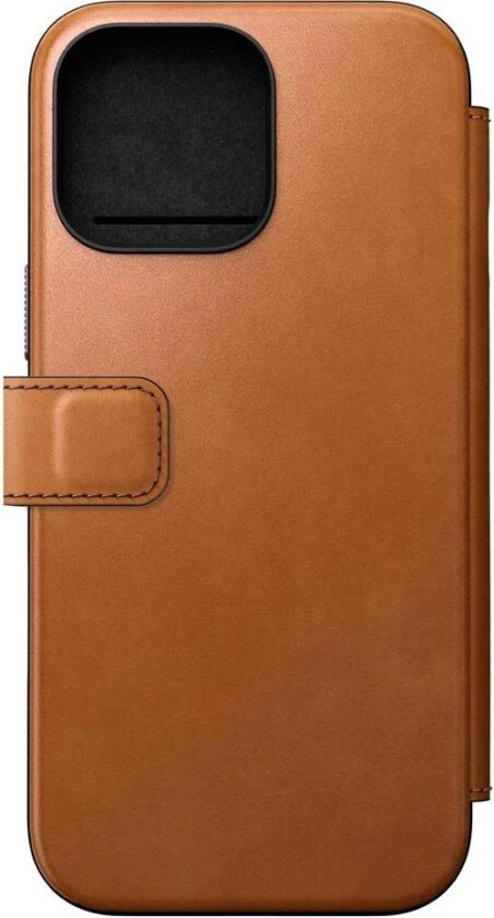 iPhone 16 Pro Max Nomad Modern Leather Folio Deksel - MagSafe Kompatibel - Tan