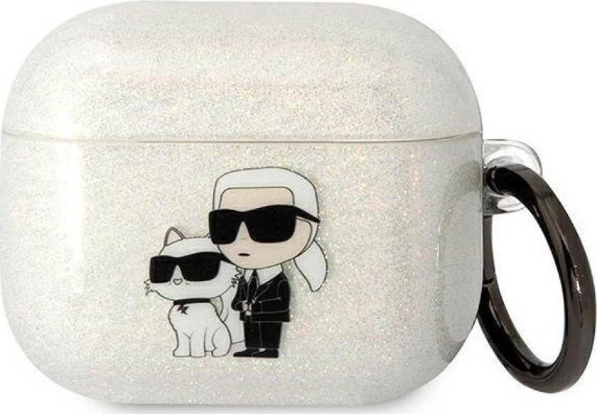 Kla2hnkctgk Airpods 1/2 Deksel Svart/Svart Glitter Karl&Choupette