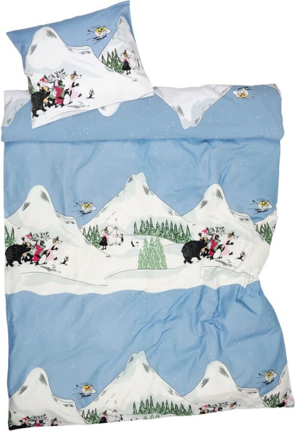 Mummitrollet sengesett Ski jumping 150x210 cm