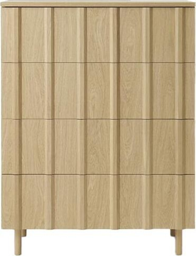 Bilde av Rib kommode 4 skuffer Oak