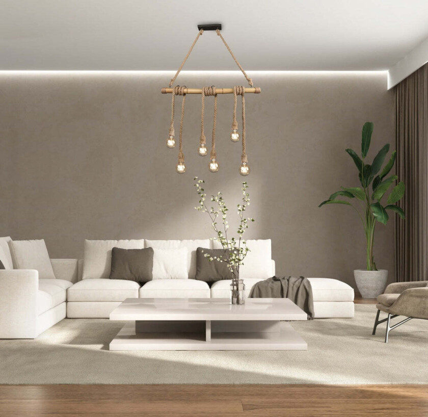 Wilma takpendel 6 lys - Brun - Brun