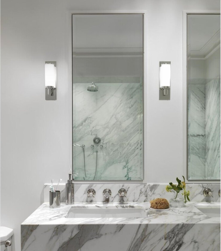 Verona vegglampe baderom IP44 - Polert krom - Svart