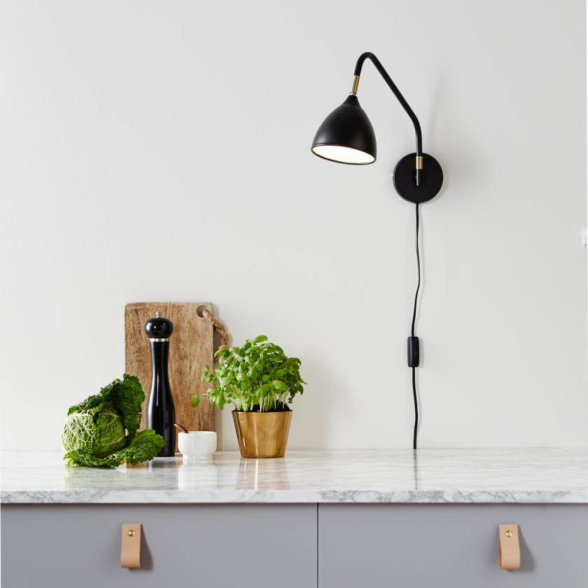 Valencia vegglampe - Svart - Svart - Svart