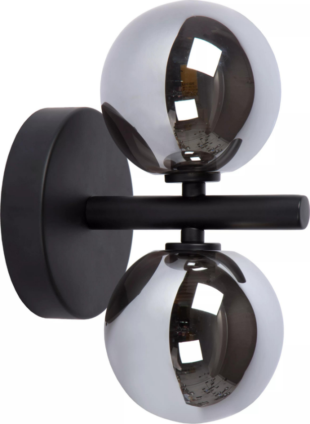 Tycho vegglampe - Svart/røykfarget - Svart / Røyk