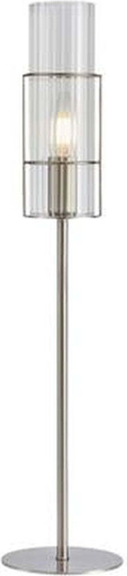 Tubo bordlampe 65 cm - Satin Nikkel/Klar - Klar - Klar