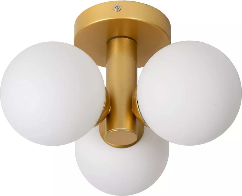 Trudy taklampe 28cm 3-lys IP44 - Opal/Gullfarget - Messing / Opal