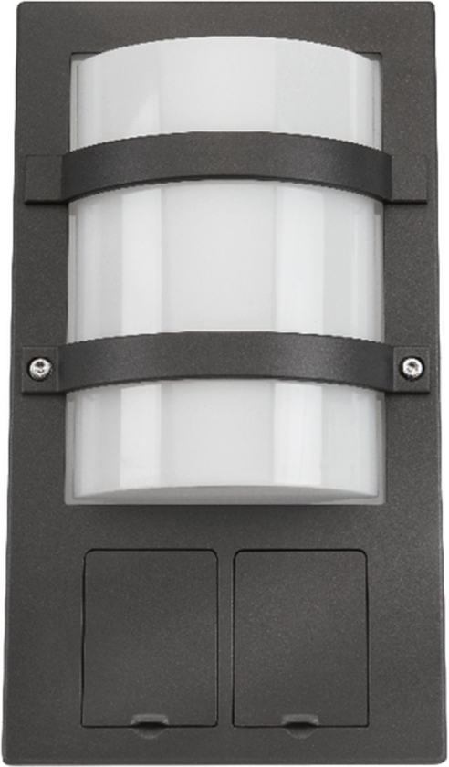 Trio Socket Grafitt 11W LED 3000K Ra>80 m/stikkontakt - Grafitt