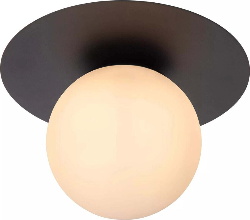 Tricia taklampe 25 cm - Svart/Opal hvit - Svart / Opal