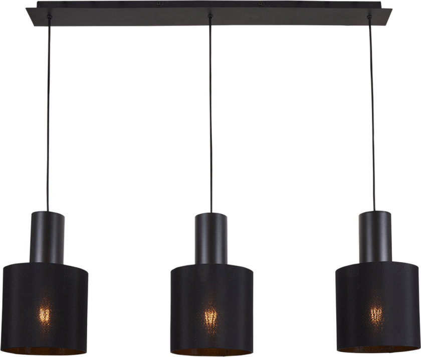 Torino takpendel skinne 3-lys - Svart - Svart