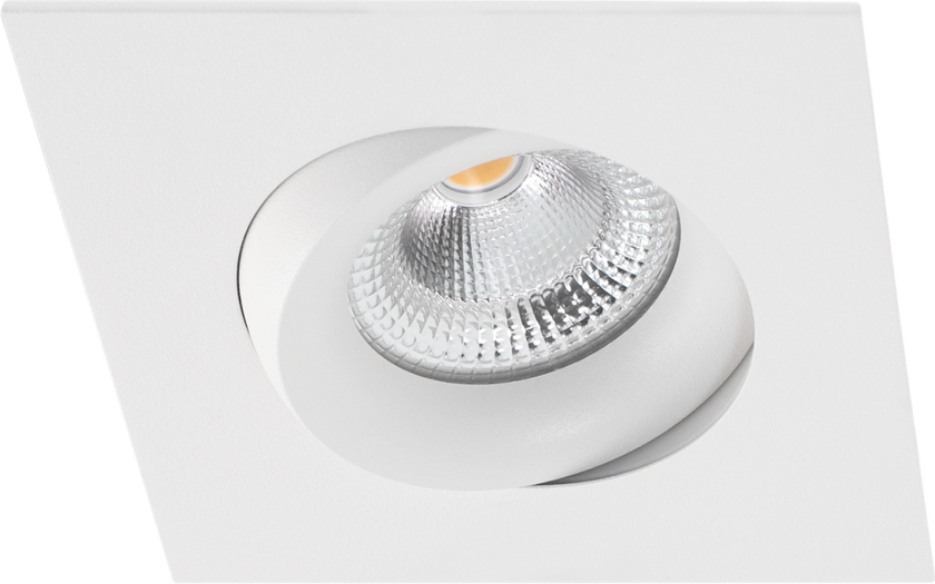 Tigrus 360° Square Rotatable lavtbyggende downlight 7W 2700K IP44 - Hvit - Hvit