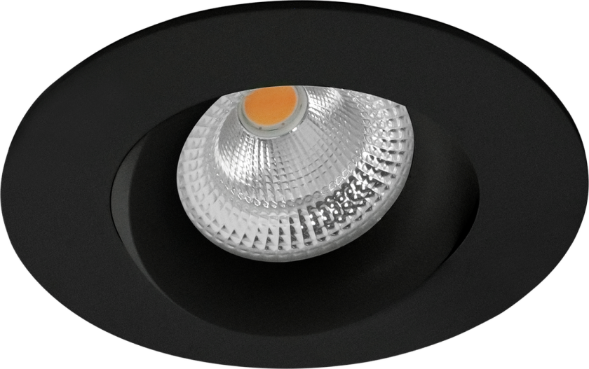 Tigrus 360° Rotatable lavtbyggende downlight 7W 2700K IP44 - Svart - Svart