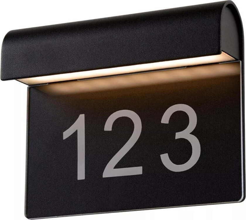 Thesi utendørs vegglampe med husnummer - Svart - Svart