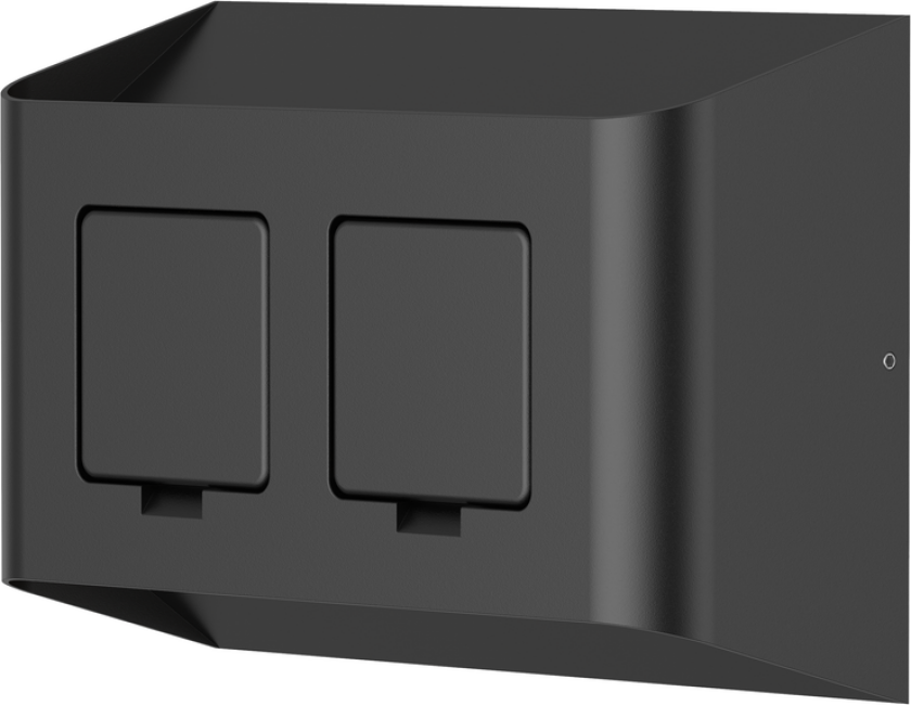 Søgne vegglampe utendørs opp/ned lys IP44 10W m/dobbel stikkontakt - Dimbar - Svart