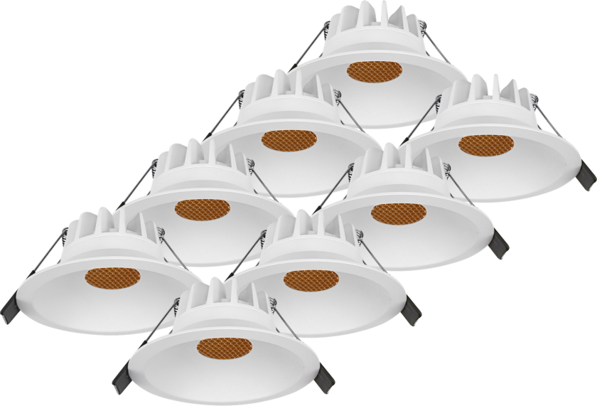 Styx lavtbyggende downlight 7,5W 2700K RA95 IP44 - 8 pakning - Hvit