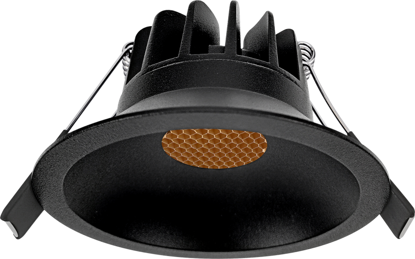 Styx lavtbyggende downlight 7,5W 2700K RA95 IP44 - Svart / Kobber