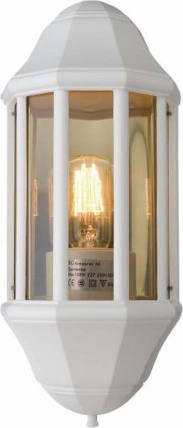 Sorrento utelampe hvit - Hvit