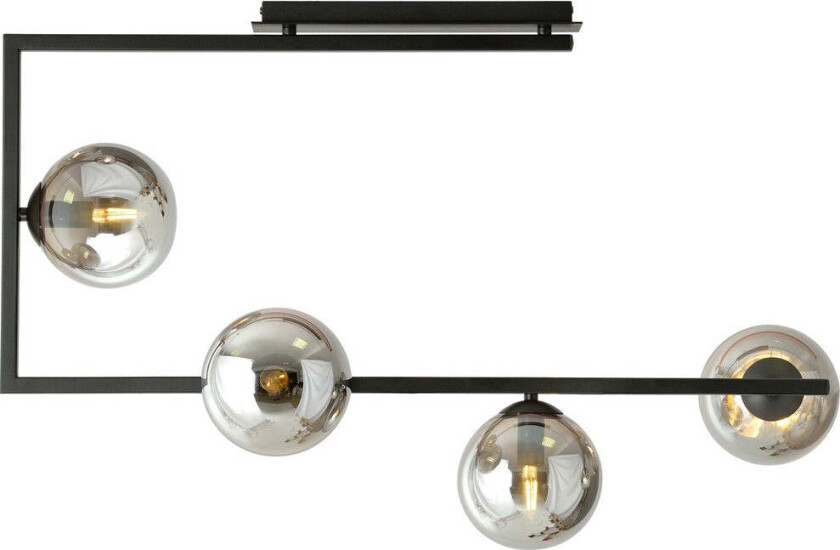 Soma taklampe 4-lys - Svart/Røykfarget