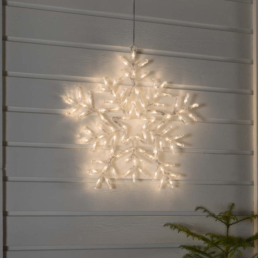 Bilde av Snøfnugg med 90 varmhvite LED 58 cm IP44 utendørs - Hvit