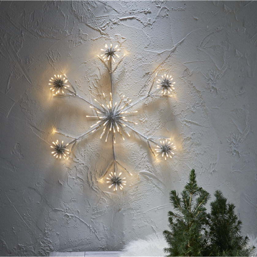 Snowflake Flower siluett stjerne 60 cm - Hvit