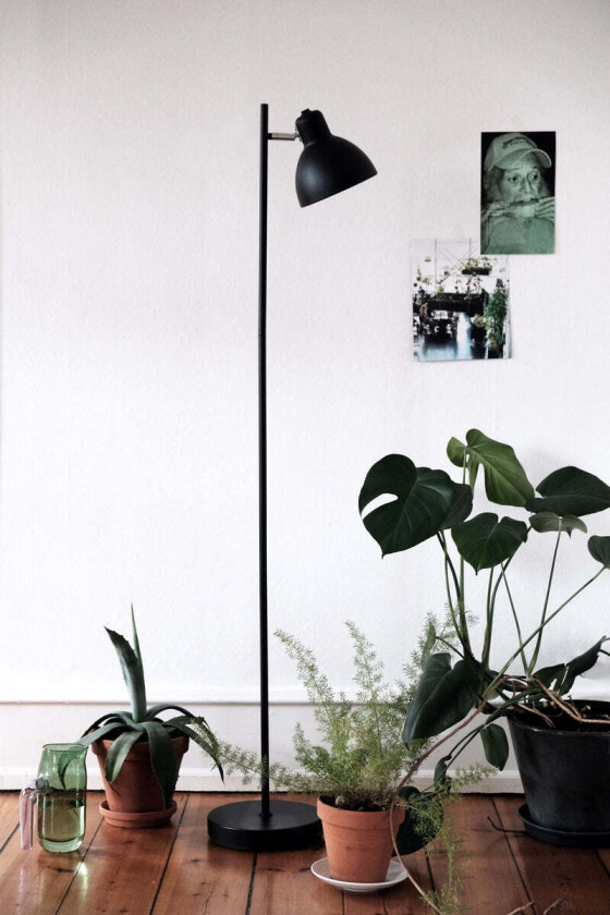 Skagen enkel gulvlampe - Svart - Svart