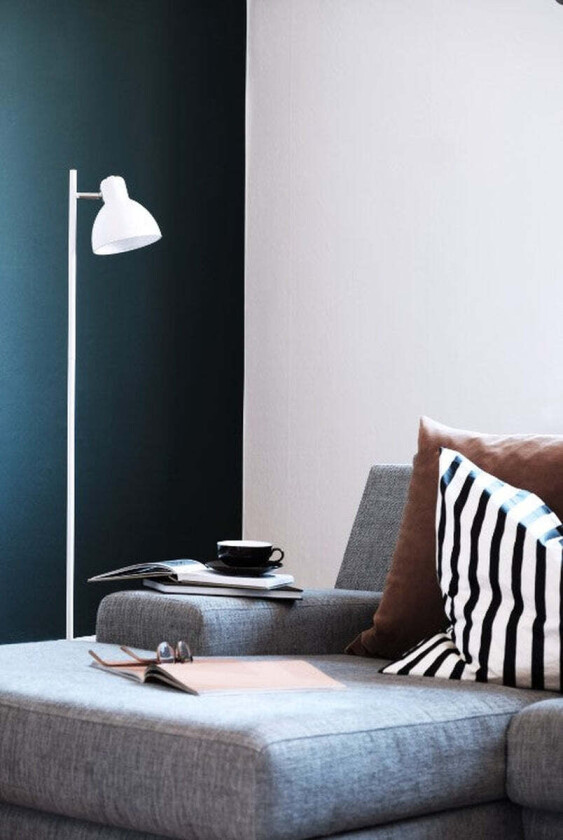 Skagen enkel gulvlampe - Hvit - Hvit