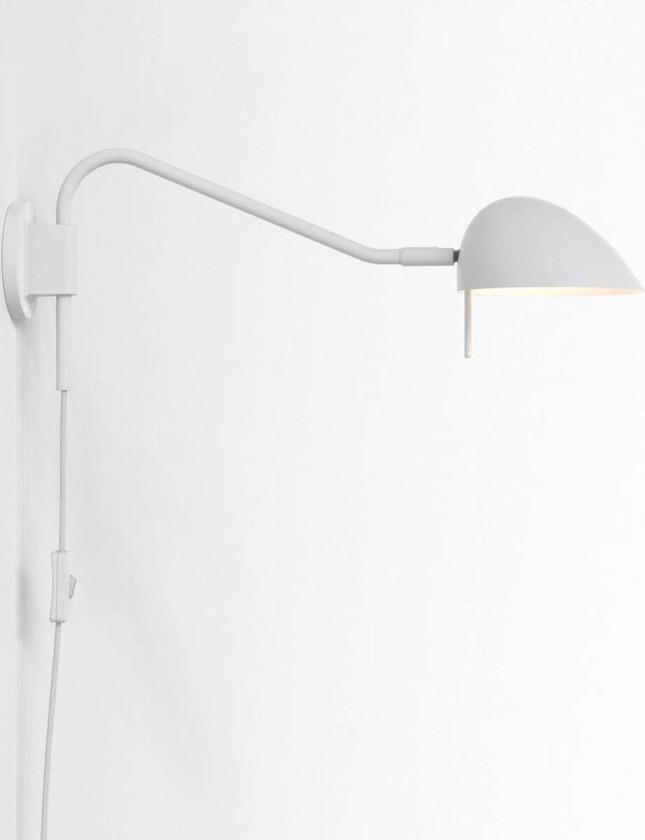 Serge vegglampe - Hvit