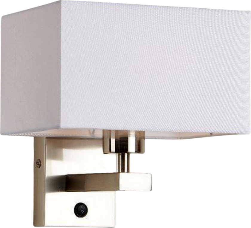 Saga vegglampe m/skjerm - Stål/Hvit - Stål / Hvit