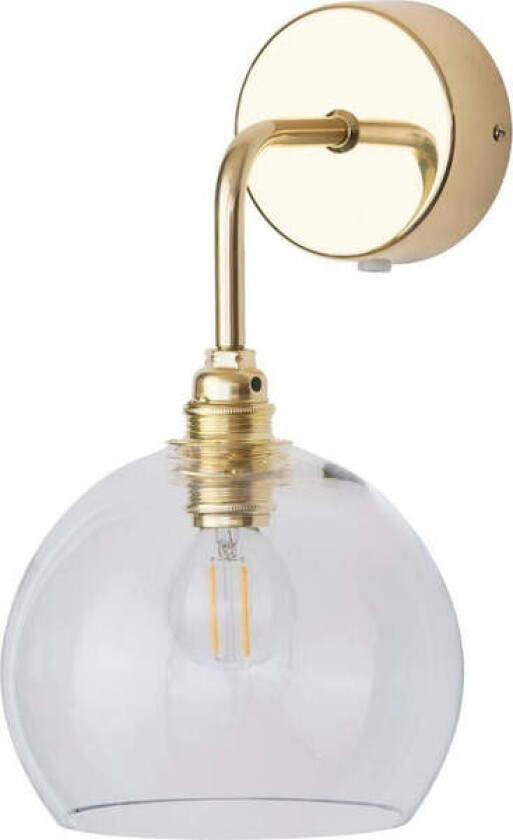 Rowan vegglampe - Klar/Gull - Gull / Klar