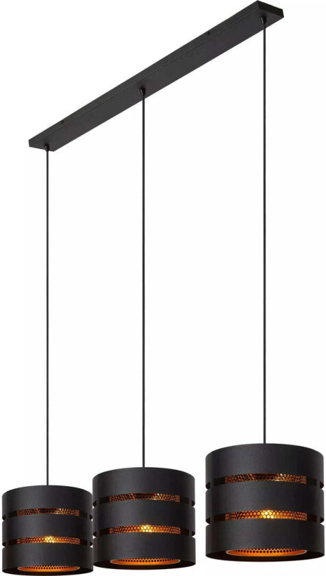 Rosas takpendel 3-lys - Svart