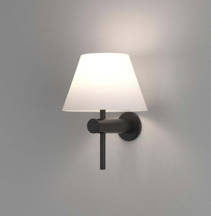 Roma vegglampe IP44 - Matt Svart - Svart