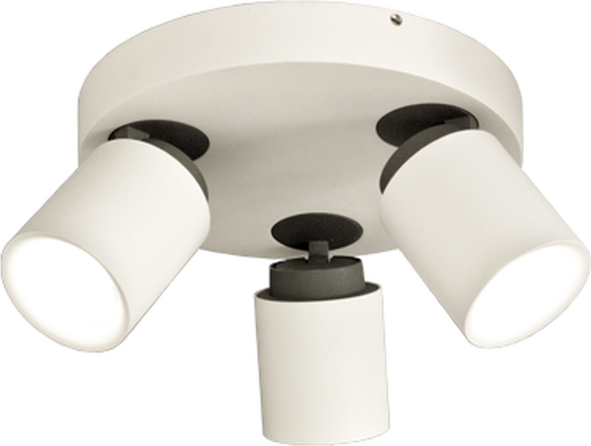 Rollo rund taklampe 3 spotter - Hvit/Svart - Hvit / Svart