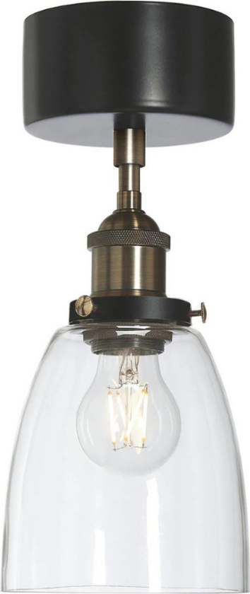 Rock taklampe - Svart/Klar - Svart / Klar