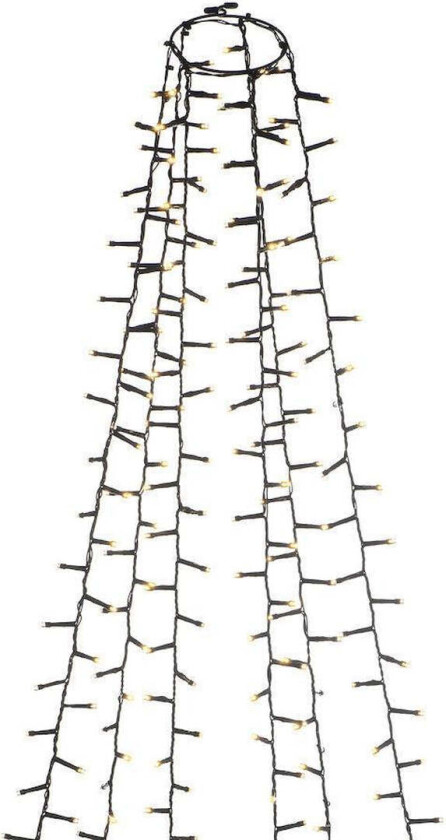 Ringslynge Cluster 6x110 LED lys 2,4 meter utendørs IP44 - Varmhvit - Hvit
