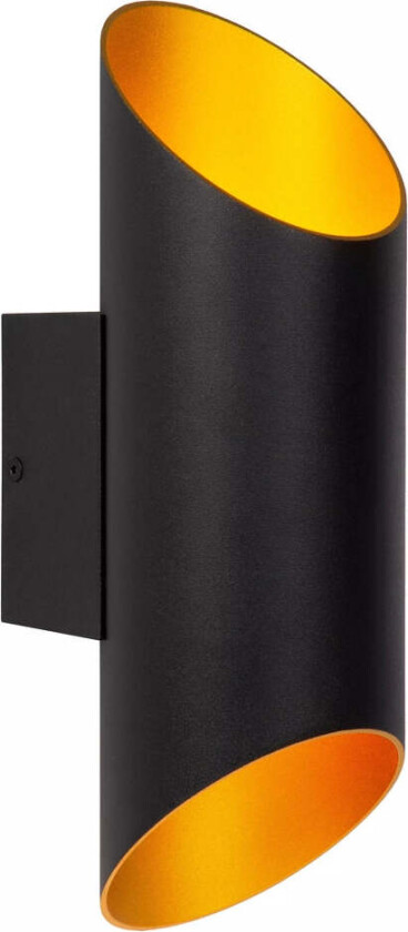 Quirijn vegglampe opp/ned innendørs - Svart/Matt gullfarget - Svart / Messing