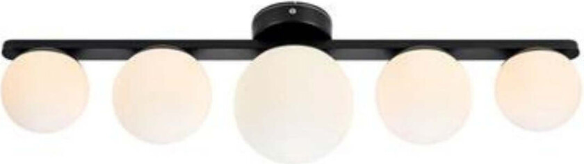 Puro tak/vegglampe IP44 - Svart/opal - Svart / Opal - Svart / Opal