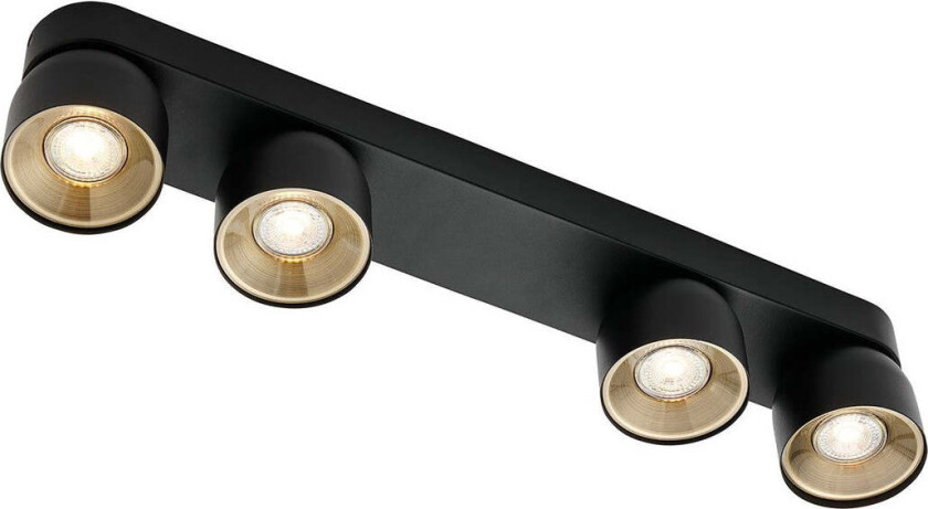 Pitcher spotskinne 4-lys - Svart