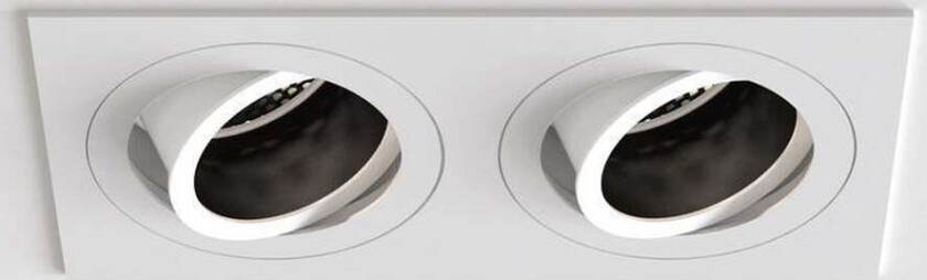 Pinhole Slimline Square Twin justerbar spot GU10 - Hvit - Hvit